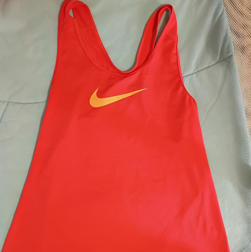 Nike Red Tank Top with Yellow Logo